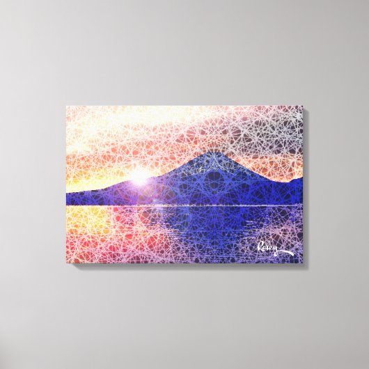 Toile Le Mont Fuji VI Sunburst Blue par Rofey (Recto)