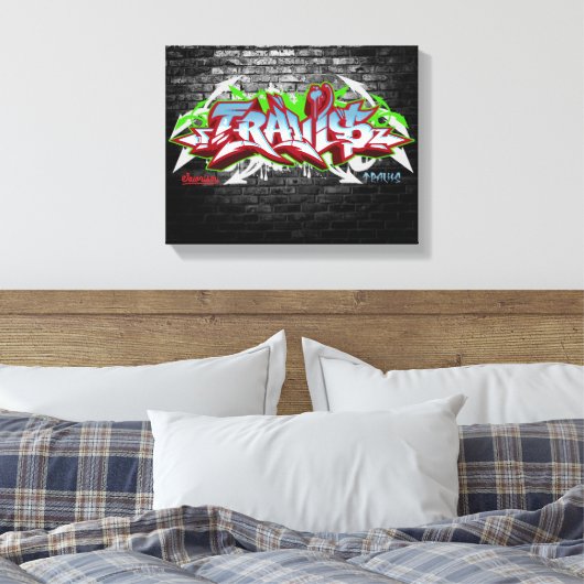 Toile Le nom de Travis en graffiti (Insitu(Chambre))