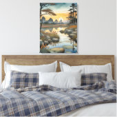 Toile Le paisible lac du coucher du soleil (Insitu(Chambre))