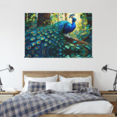 Toile Le paon bleu dans la forêt (Insitu(Chambre))