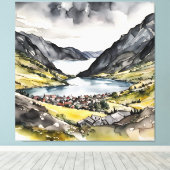 Toile Le paradis paisible par les fjords norvégiens (Insitu (Plancher de Bois))