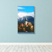 Toile Le paysage du lac Léman en automne (Insitu (Plancher de Bois))