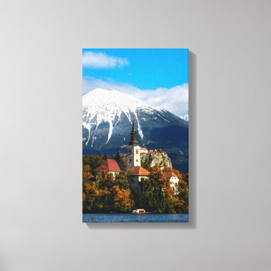 Toile Le paysage du lac Léman en automne (Recto)