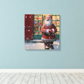Toile Le Père Noël devant la boutique de jouets AI Art (Insitu (Plancher de Bois))