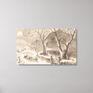 Toile Le père noël le réveillon de Noël