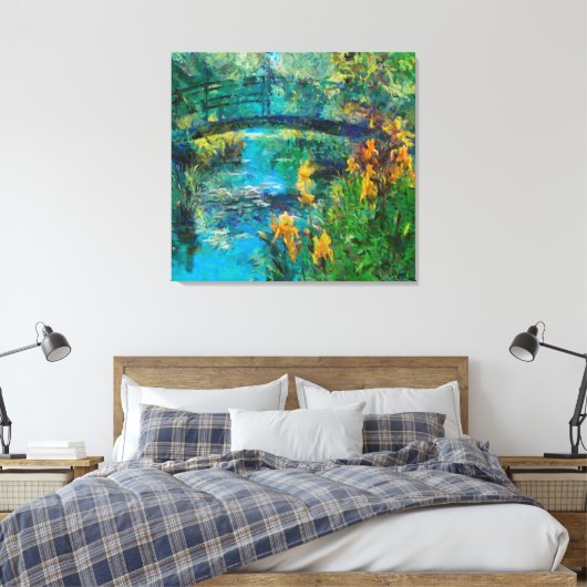 Toile Le pont de Monet avec l'iris (Insitu(Chambre))