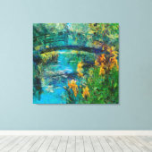 Toile Le pont de Monet avec l'iris (Insitu (Plancher de Bois))