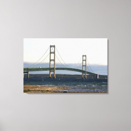 Toile Le pont Mackinac qui enjambe le détroit de 3 (Recto)