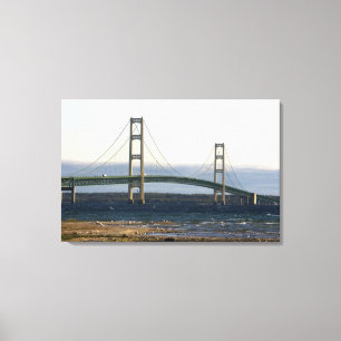 Toile Le pont Mackinac qui enjambe le détroit de 3
