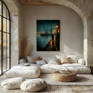 Toile Le Porteur de Lanterne par le Port