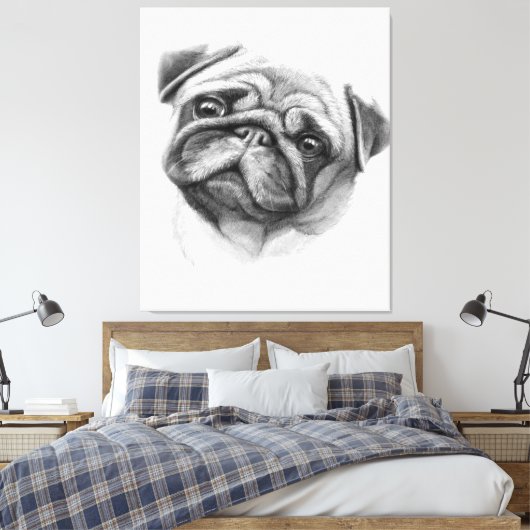 Toile Le portrait Carlin | Face de chien de Carlin migno (Insitu(Chambre))