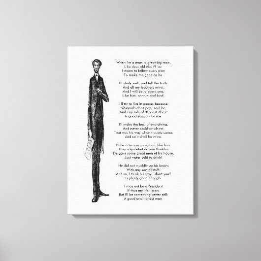 Toile Le Président Abraham Lincoln rend hommage au poème (Recto)