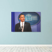 Toile Le président Barack Obama fait un faire-part (Insitu (Plancher de Bois))