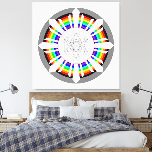 Toile Le prisme arc-en-ciel du cube de Metatron (Insitu(Chambre))