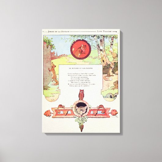 Toile Le renard et le raisin (Recto)