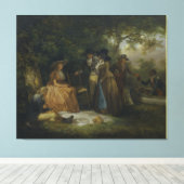 Toile Le Repas des Pêcheurs à la ligne de George Morland (Insitu (Plancher de Bois))