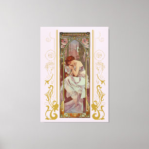 Toile Le repos de la nuit Art Nouveau par Alphonse Mucha