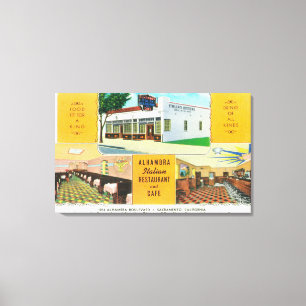 Toile Le restaurant et le Caf� italiens d'Alhambra