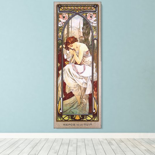 Toile Le reste de la nuit par Alphonse Mucha (Insitu (Plancher de Bois))