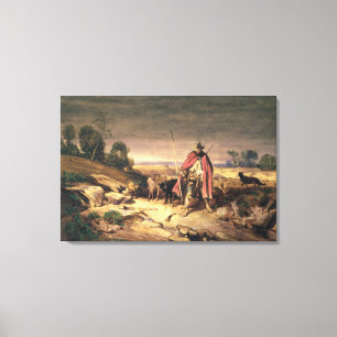 Toile Le retour du berger (stylo et encre brune, la