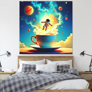 Toile Le rêve du café de l'astronaute