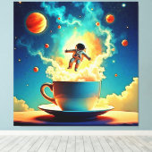 Toile Le rêve du café de l'astronaute (Insitu (Plancher de Bois))