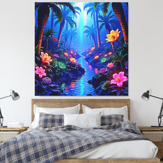 Toile Le rêve enchanté de la forêt de la rivière Vibrant (Insitu(Chambre))