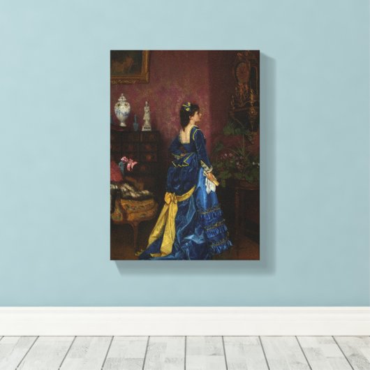 Toile Le Robe Bleu par August Toulmouche (Insitu (Plancher de Bois))