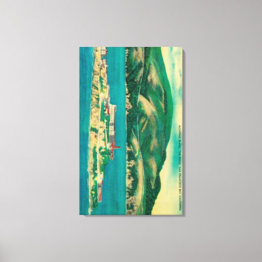 Toile Le Rocher, l'île d'Alcatraz et San Francisco (Recto)