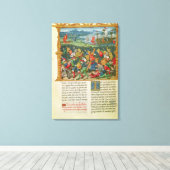 Toile Le roi Edward III mène la guerre à la bataille de (Insitu (Plancher de Bois))