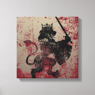 Toile Le Roi grunge Wrapped Canvas Print de lion
