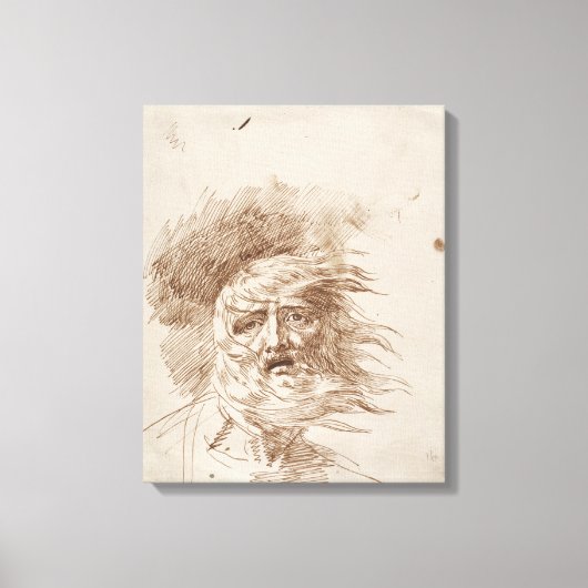 Toile Le roi Lear dans la tempête (stylo et encre de clo (Recto)