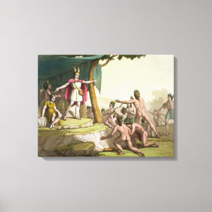 Toile Le roi Manco Capac et la reine Coya Mama reçoivent