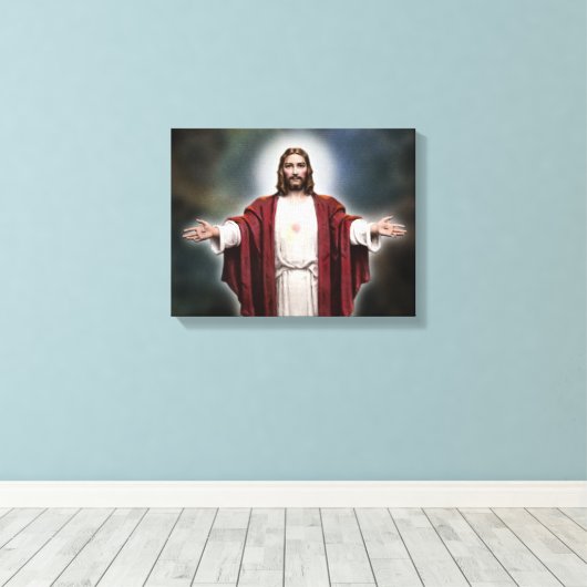 Toile Le Sacré Coeur de Jésus Image de Dévotion (Insitu (Plancher de Bois))