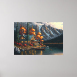 Toile Le Sanctuaire, Lake House, Cabine, Peinture extéri