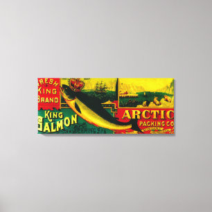 Toile Le saumon arctique peut LabelNushagak, AK