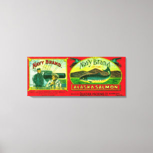 Toile Le saumon de marine peut la baie de LabelQuadra,