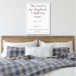 Toile Le Seigneur est mon berger, Psaume 23:1 Verset bib
