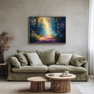 Toile Le sentier de la forêt de Misty pendant que l'aube