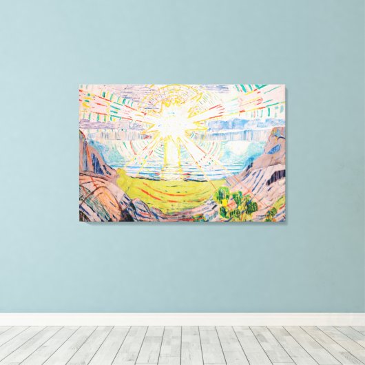 Toile Le soleil par Edvard Munch (Insitu (Plancher de Bois))