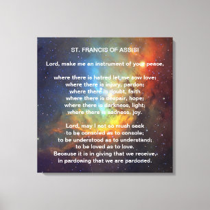 Toile Le St Francis de la prière d'Assisi
