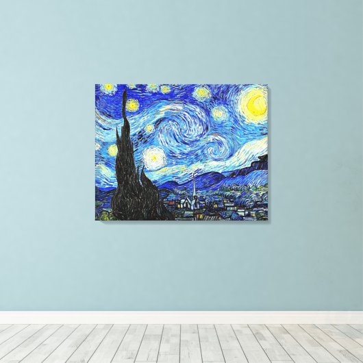 TOILE LE STARRY NIGHT VAN GOGH WRAPED CANVAS ART IMPRIME (Insitu (Plancher de Bois))