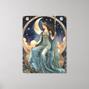 Toile le tarot de peinture de la haute prêtresse