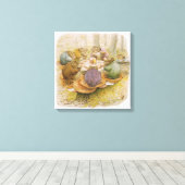 Toile Le Tea Party des crapauds (par Beatrix Potter) (Insitu (Plancher de Bois))