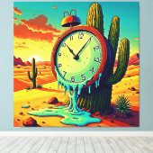 Toile Le Temps Du Désert S'Éteint Horloge (Insitu (Plancher de Bois))