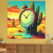 Toile Le Temps Du Désert S'Éteint Horloge (Insitu(Salon))