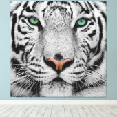 TOILE LE TIGRE BLANC EST CONFRONTÉ À UN GROUPE (Insitu (Plancher de Bois))