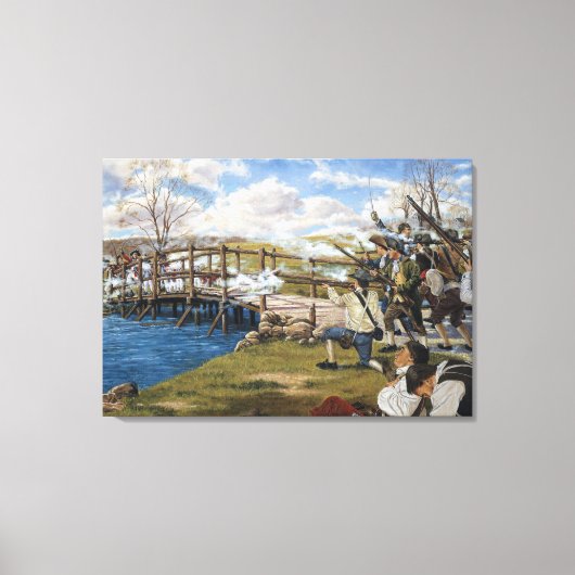 Toile Le tir a entendu "autour de la bataille mondiale d (Recto)