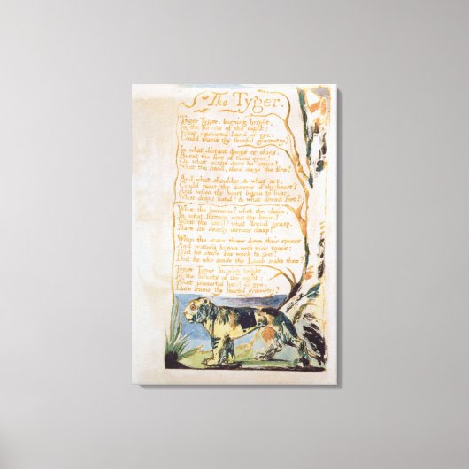 Toile Le Tyger, des chansons d'innocence (Recto)