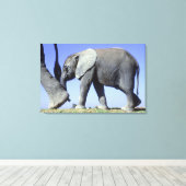 Toile Le veau d'éléphant africain (Insitu (Plancher de Bois))